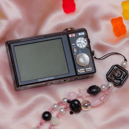 Cute y2k aesthetic decorated digicam Olympus FE 370 with beaded strap PreOwned