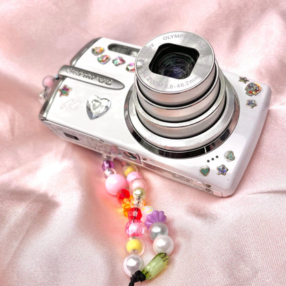 Olympus Mju 1020 y2k aesthetic decorated digicam with beaded strap PreOwned