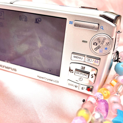 Olympus Mju 1020 y2k aesthetic decorated digicam with beaded strap PreOwned