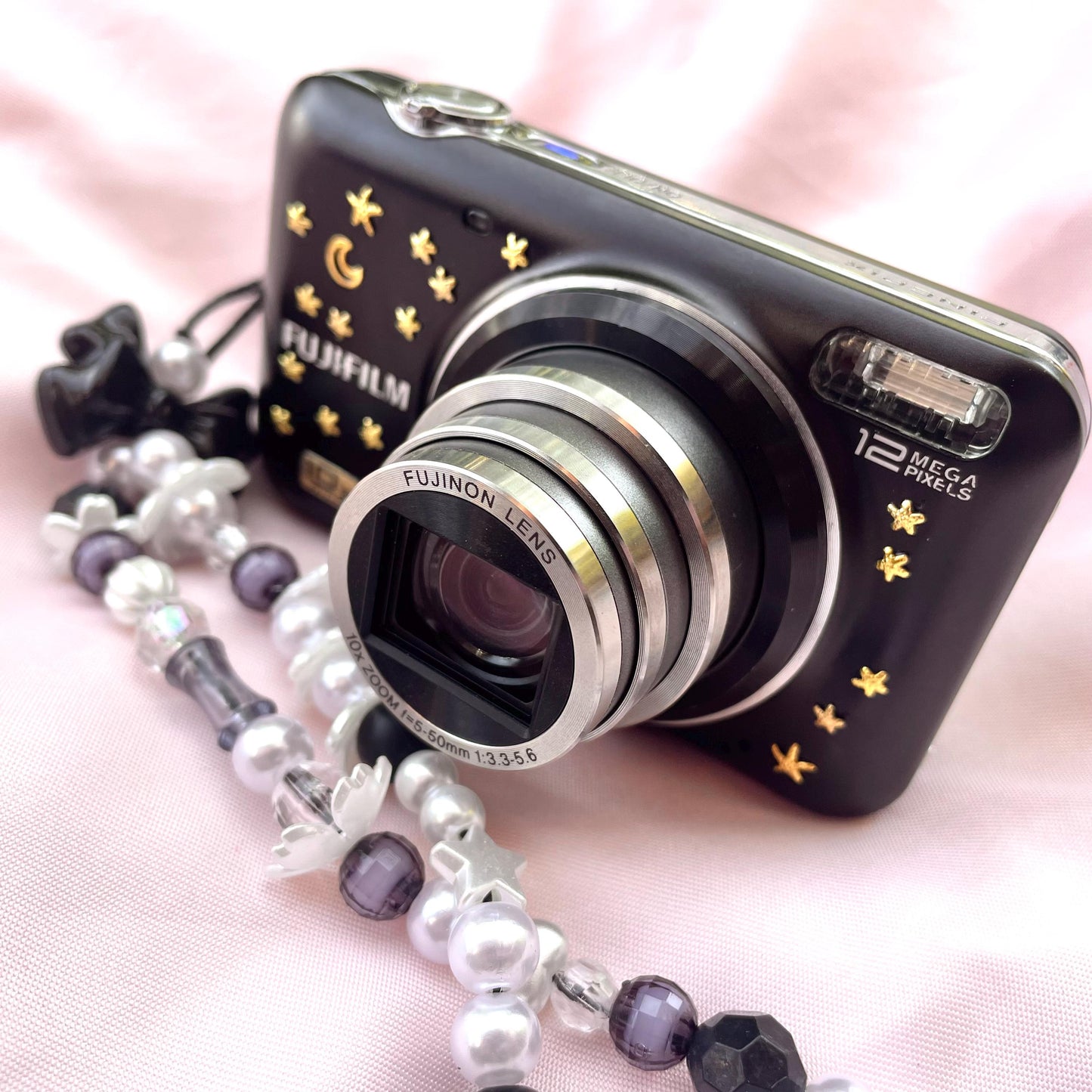 Fujifilm Finepix JZ310 y2k aesthetic decorated digicam with beaded strap, full set PreOwned