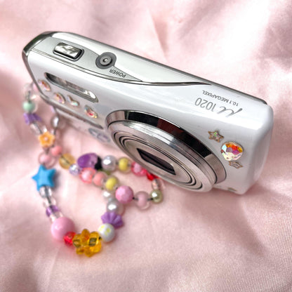 Olympus Mju 1020 y2k aesthetic decorated digicam with beaded strap PreOwned