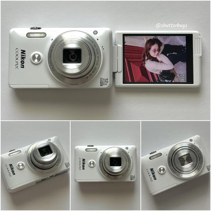 Pre-Owend Nikon Coolpix S6900 Digital Camera Bundle 🤍 ˚⊹ ⋆ 🐇 RARE Glossy White Digicam
