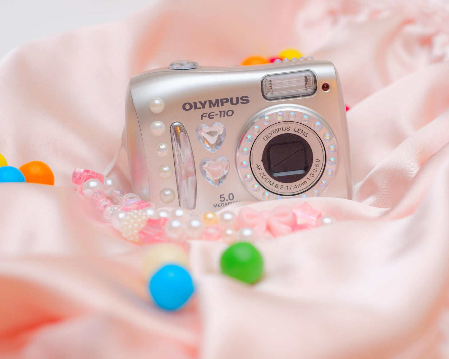Cute y2k aesthetic digicam Olympus FE 110 with beaded strap PreOwned