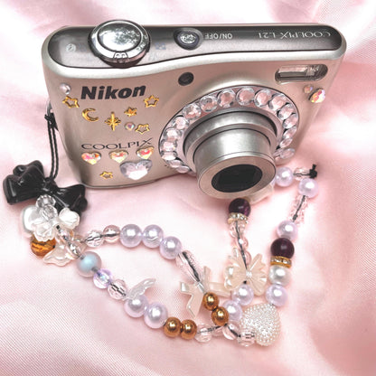 Nikon Coolpix L21 y2k aesthetic decorated digicam with beaded strap PreOwned