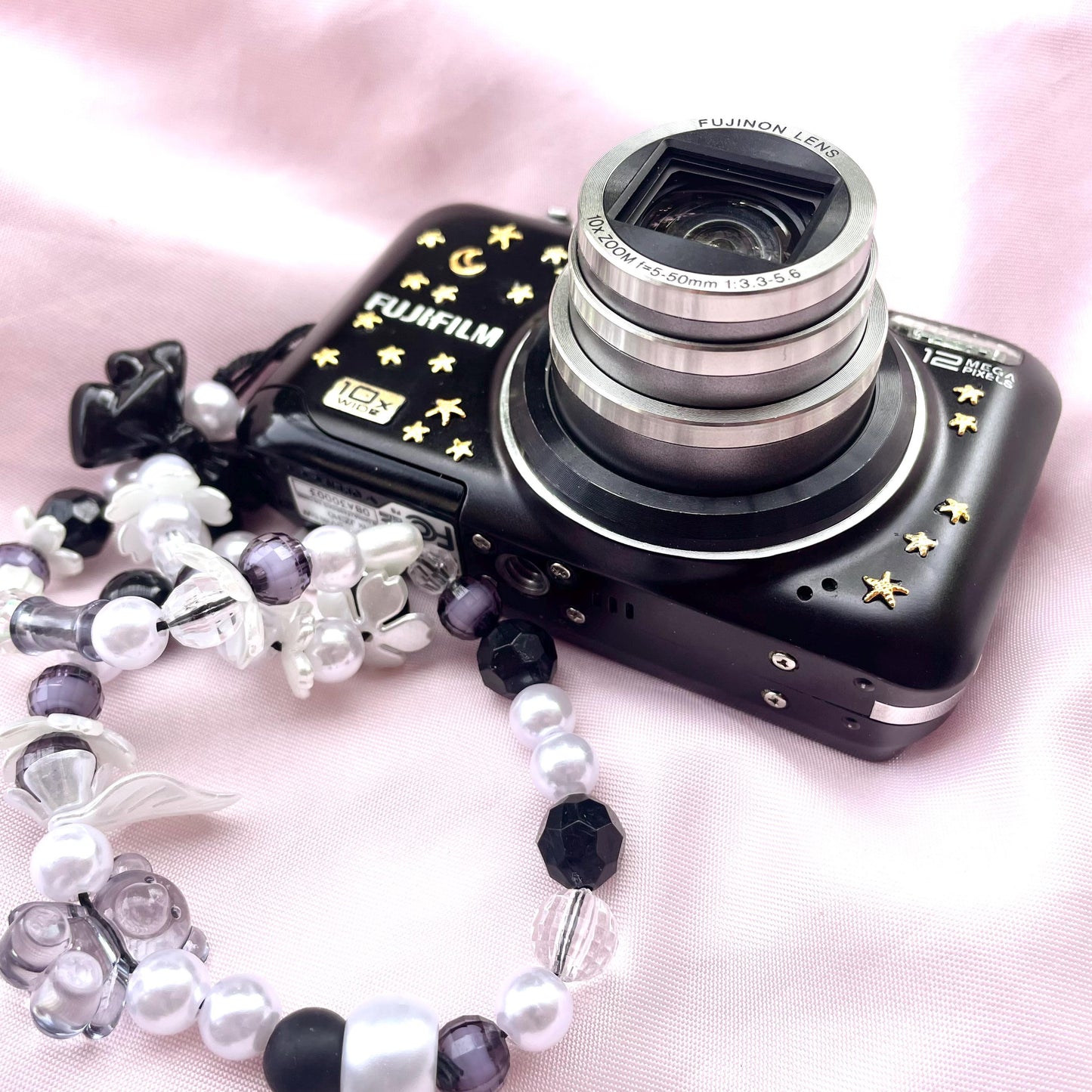 Fujifilm Finepix JZ310 y2k aesthetic decorated digicam with beaded strap, full set PreOwned