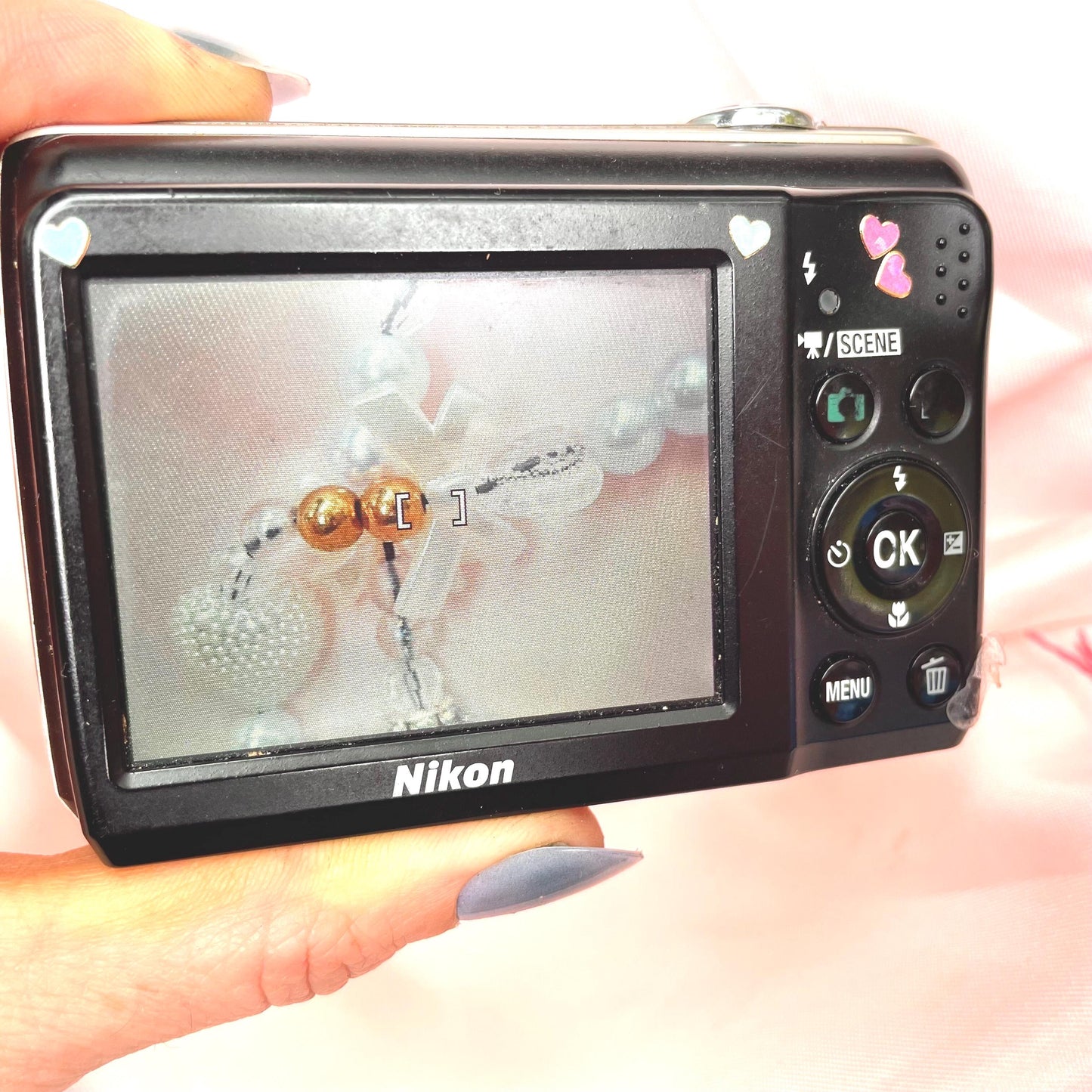 Nikon Coolpix L21 y2k aesthetic decorated digicam with beaded strap PreOwned