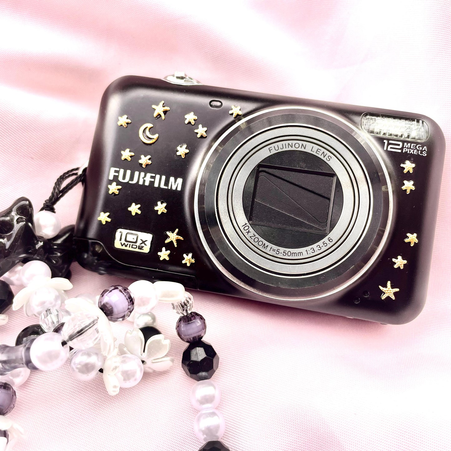 Fujifilm Finepix JZ310 y2k aesthetic decorated digicam with beaded strap, full set PreOwned