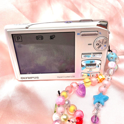 Olympus Mju 1020 y2k aesthetic decorated digicam with beaded strap PreOwned