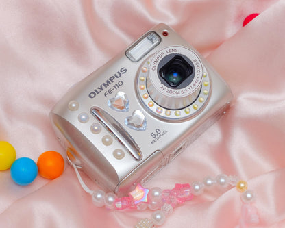Cute y2k aesthetic digicam Olympus FE 110 with beaded strap PreOwned