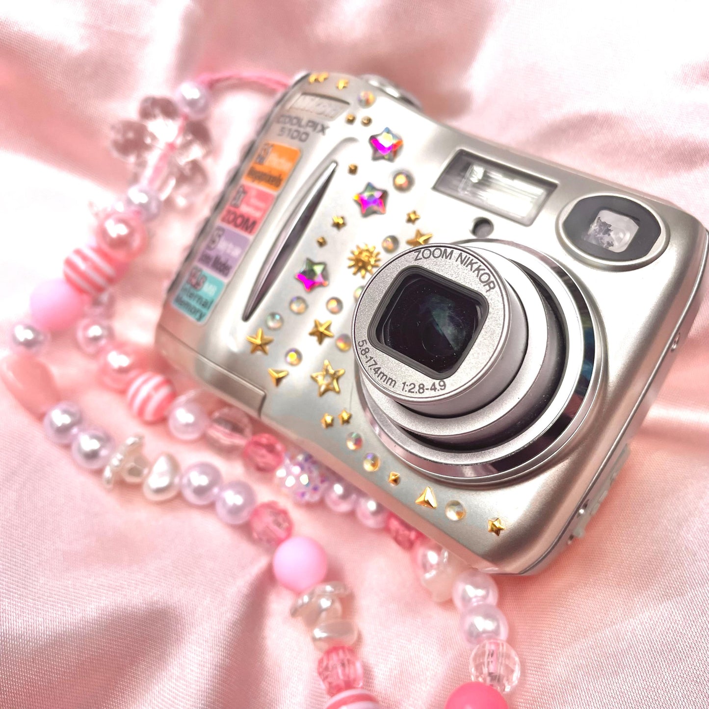 Nikon Coolpix E5100 BOXED SET cute y2k aesthetic digicam with beaded strap PreOwned