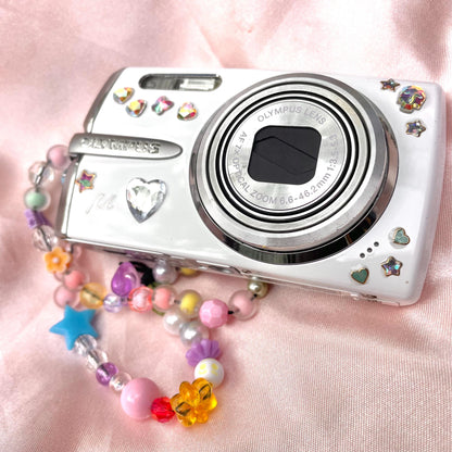 Olympus Mju 1020 y2k aesthetic decorated digicam with beaded strap PreOwned