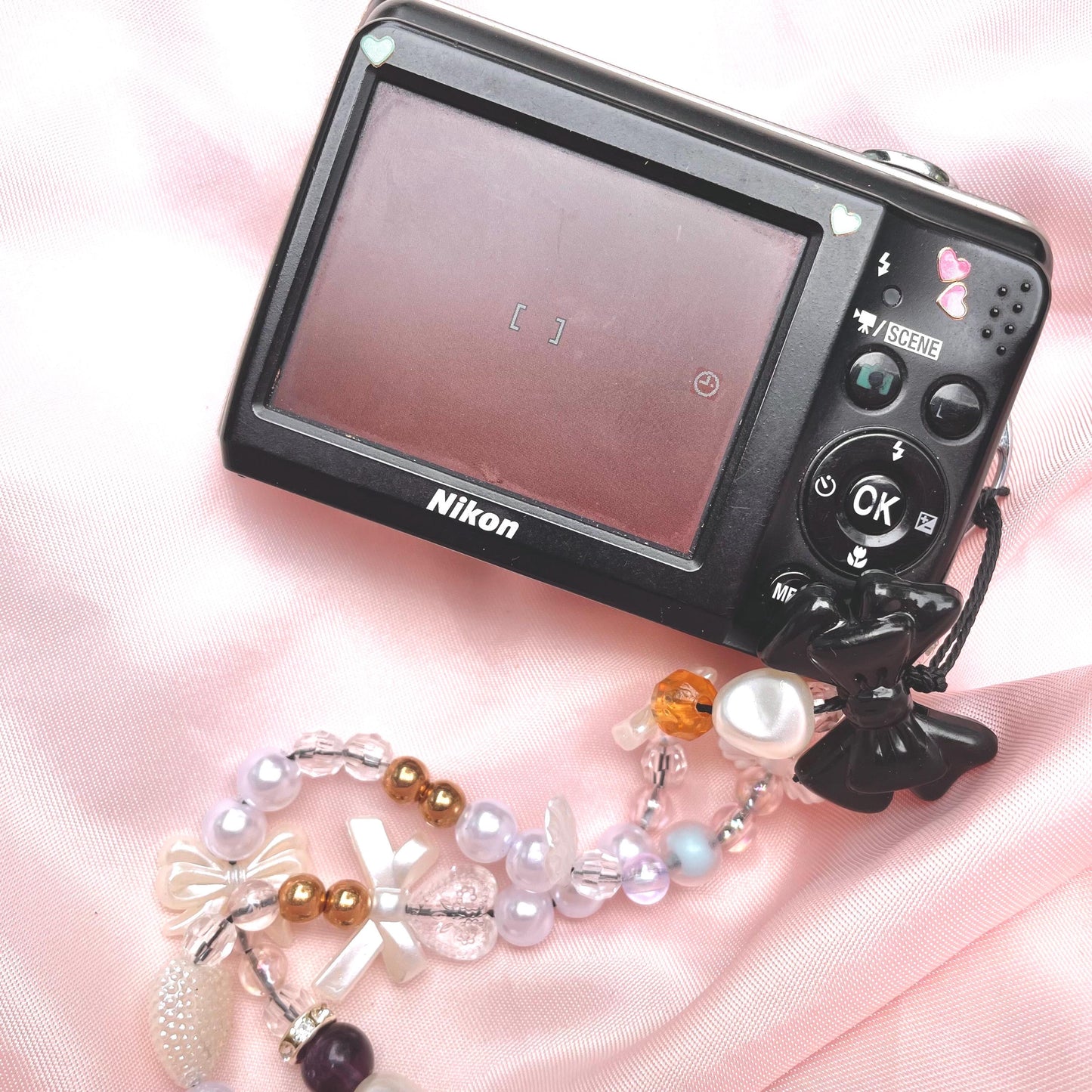 Nikon Coolpix L21 y2k aesthetic decorated digicam with beaded strap PreOwned